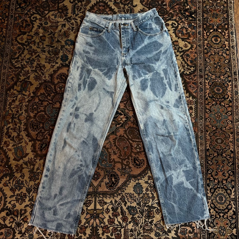 Unique Vintage bleached design jeans by Lee